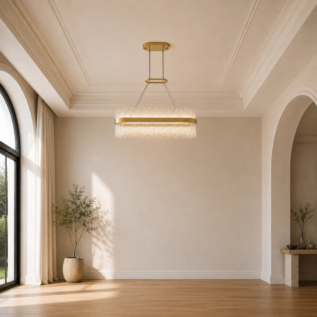 Genevieve Integrated LED 39in Medallion Gold Chandelier