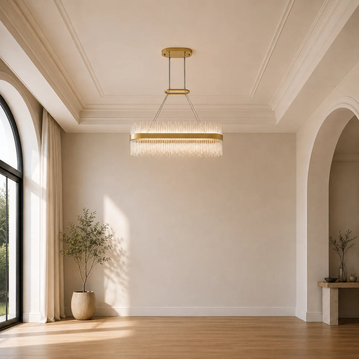 Genevieve Integrated LED 39in Medallion Gold Chandelier