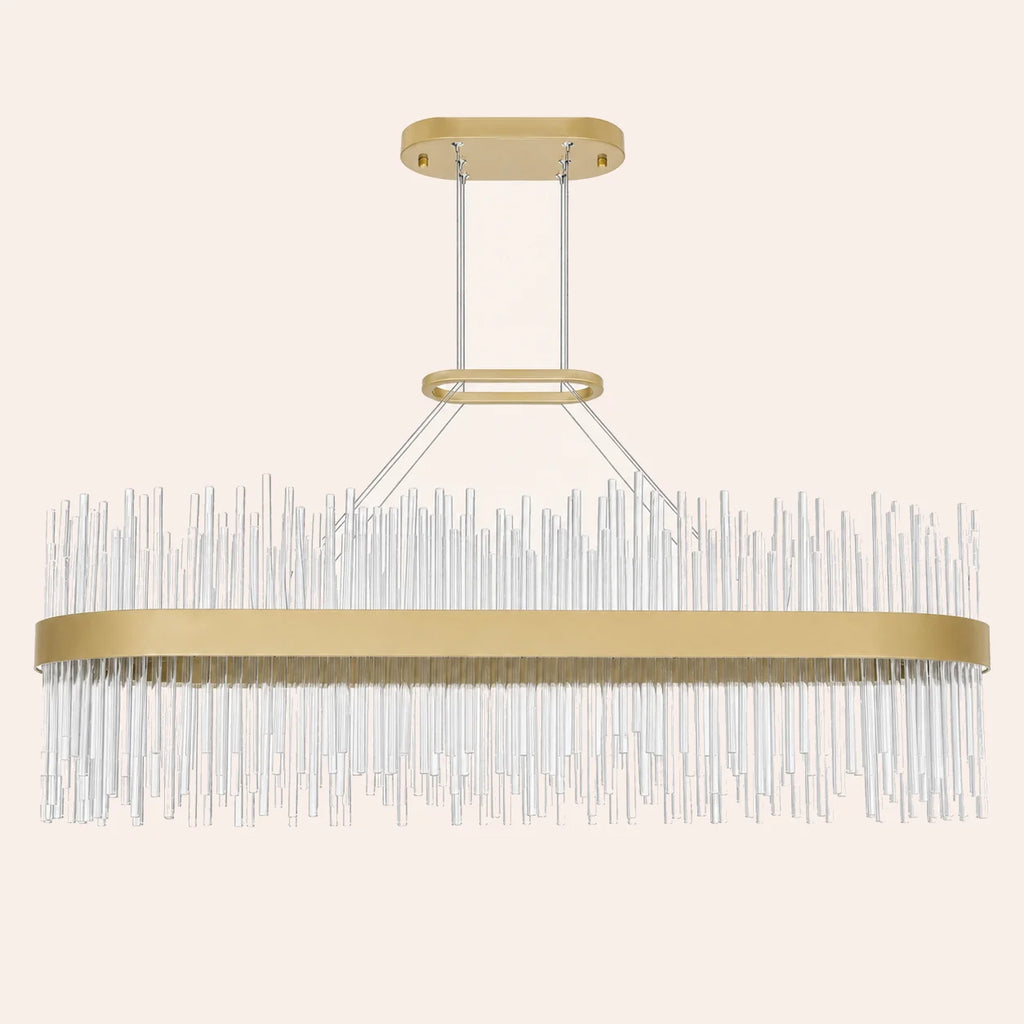 Genevieve Integrated LED 39in Medallion Gold Chandelier