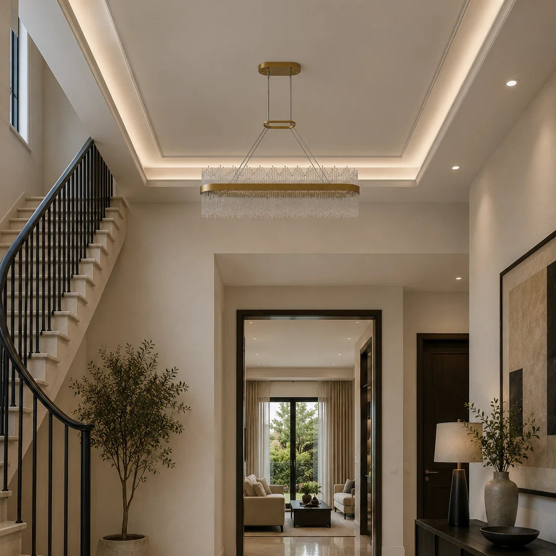 Genevieve Integrated LED 47in Medallion Gold Chandelier