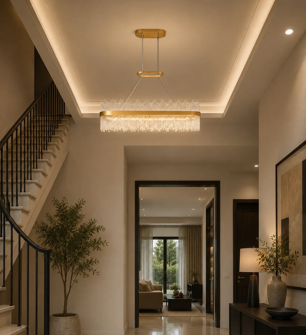 Genevieve Integrated LED 47in Medallion Gold Chandelier