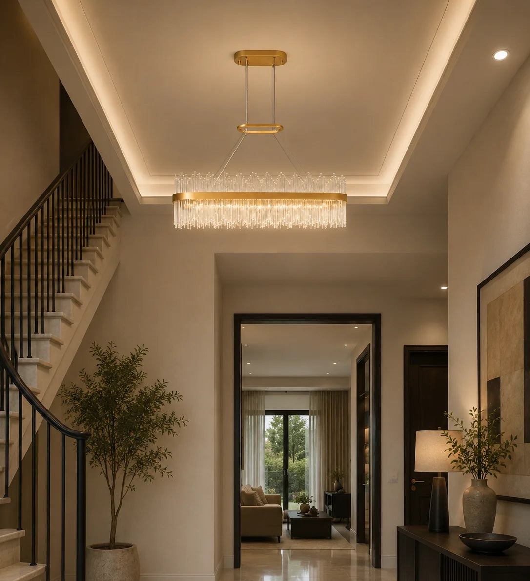 Genevieve Integrated LED 47in Medallion Gold Chandelier