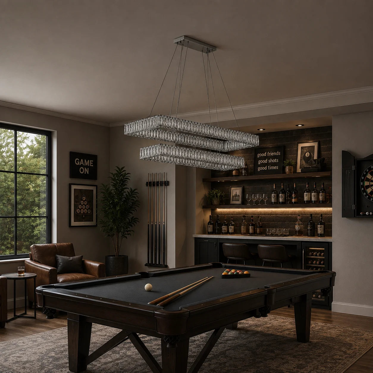 Felicity Integrated LED 2-Tier Chrome Chandelier