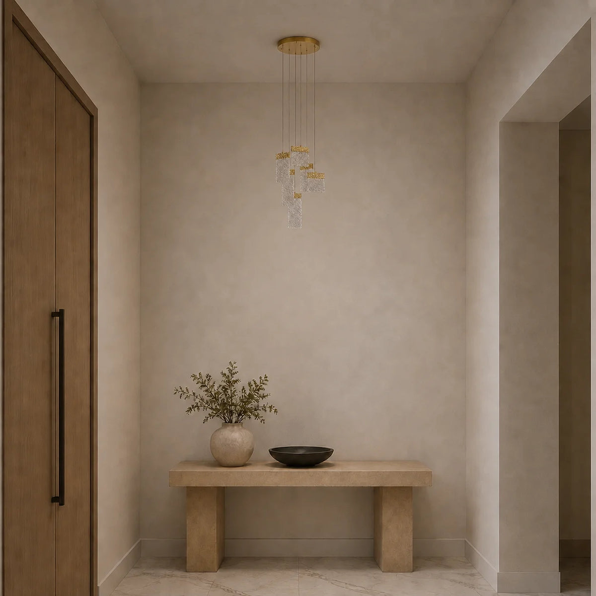 Carolina Integrated LED 16in Gold Leaf Chandelier