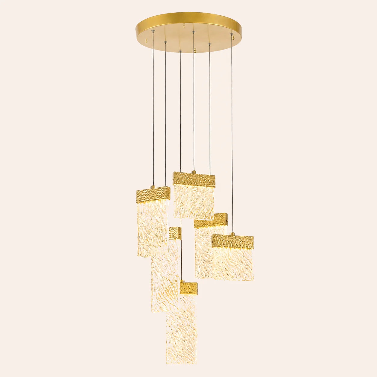 Carolina Integrated LED 16in Gold Leaf Chandelier