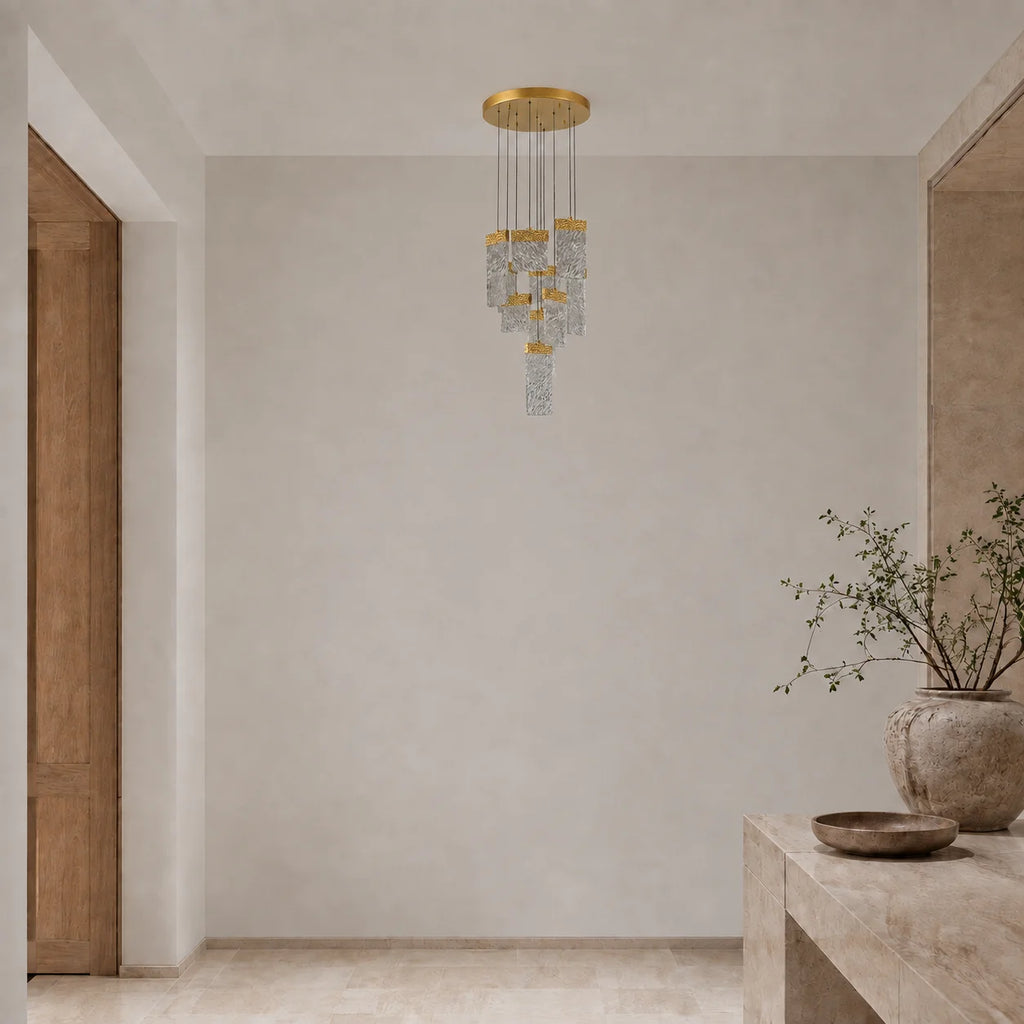 Carolina Integrated LED 20in Gold Leaf Chandelier