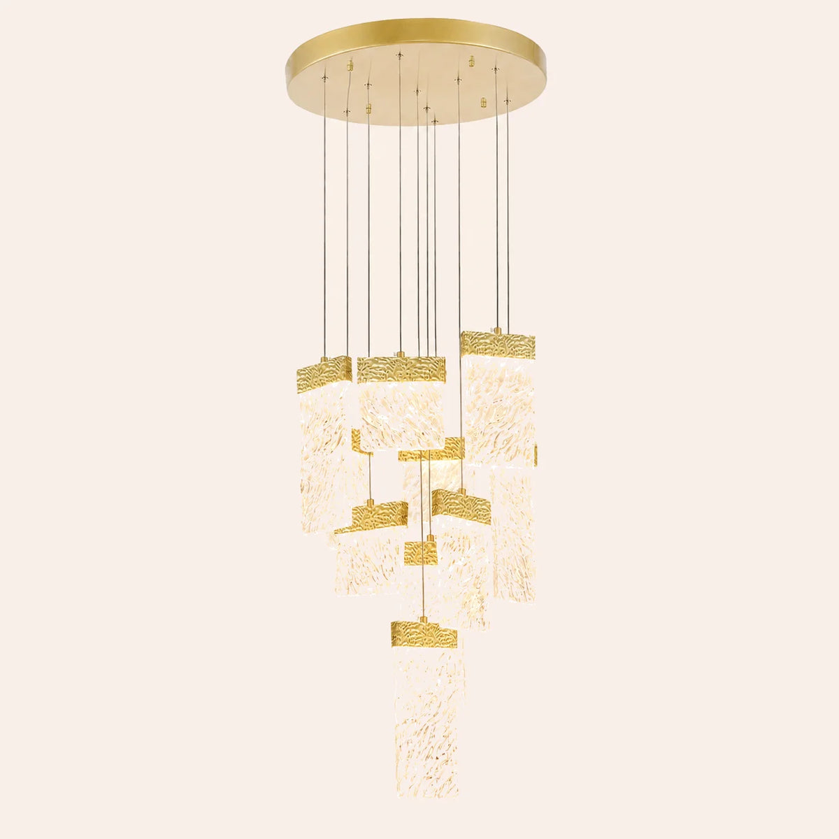 Carolina Integrated LED 20in Gold Leaf Chandelier