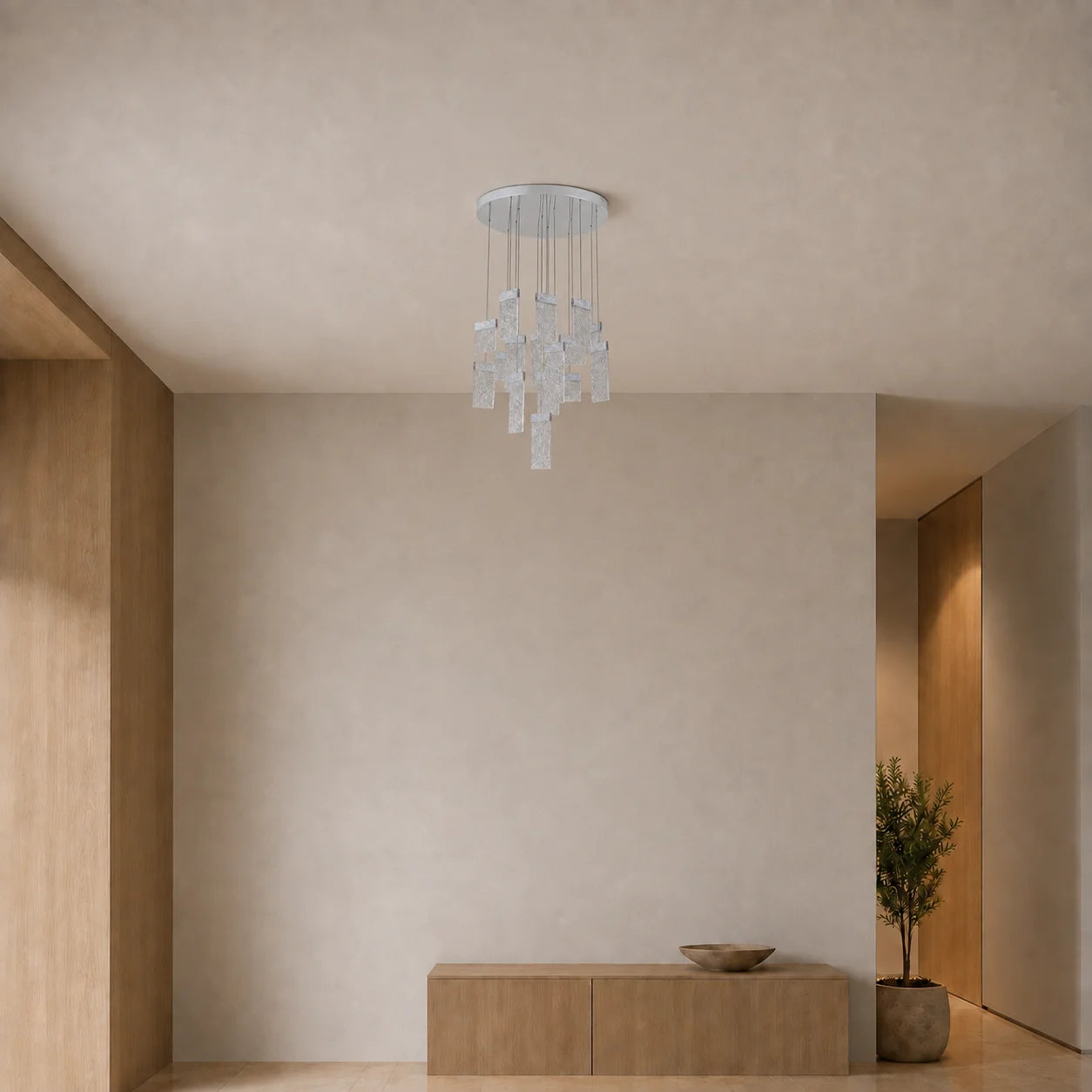 Carolina Integrated LED 32in Pewter Chandelier