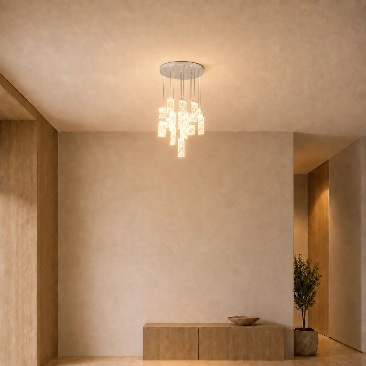 Carolina Integrated LED 32in Pewter Chandelier