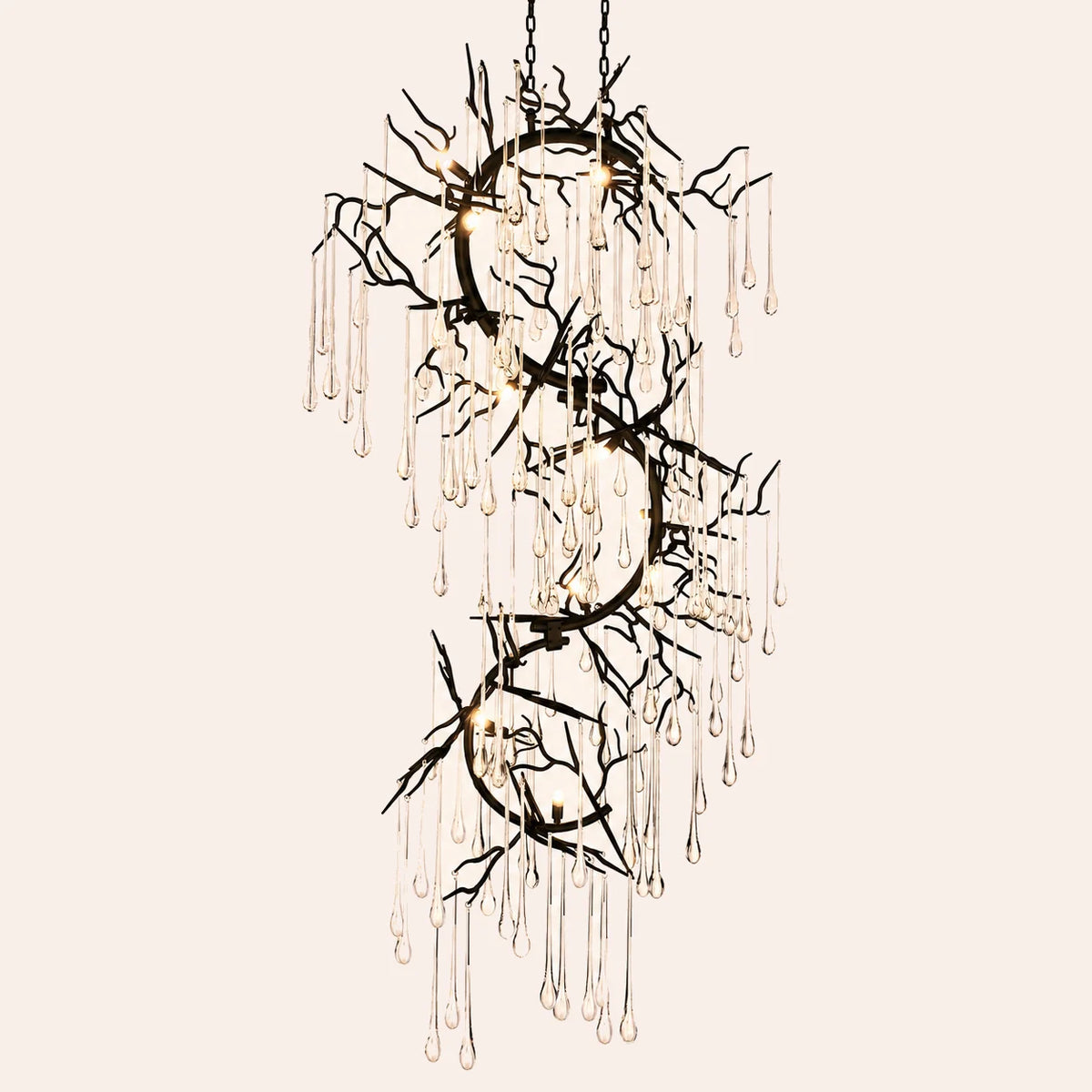 Anita 12 Light Black Chandelier