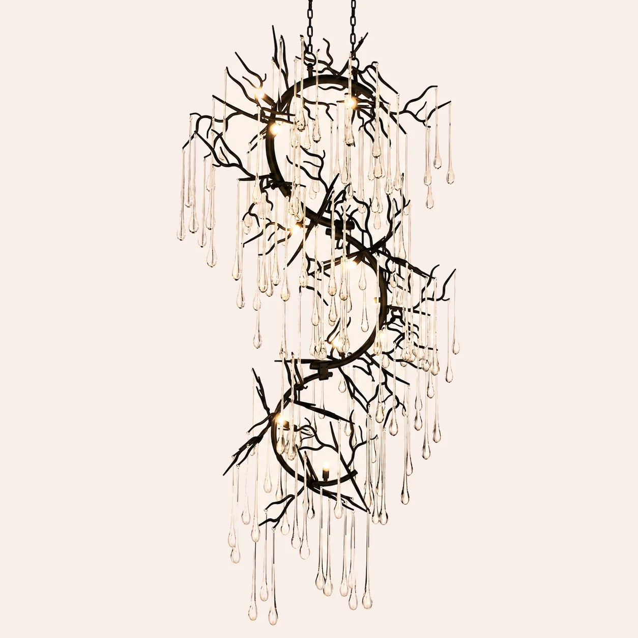 Anita 12 Light Black Chandelier