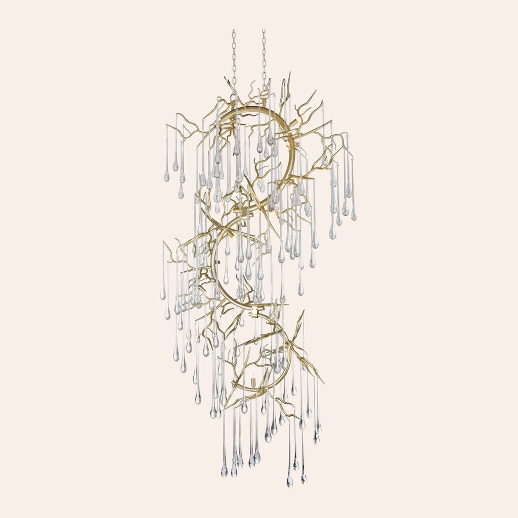 Anita 12 Light Gold Leaf Chandelier