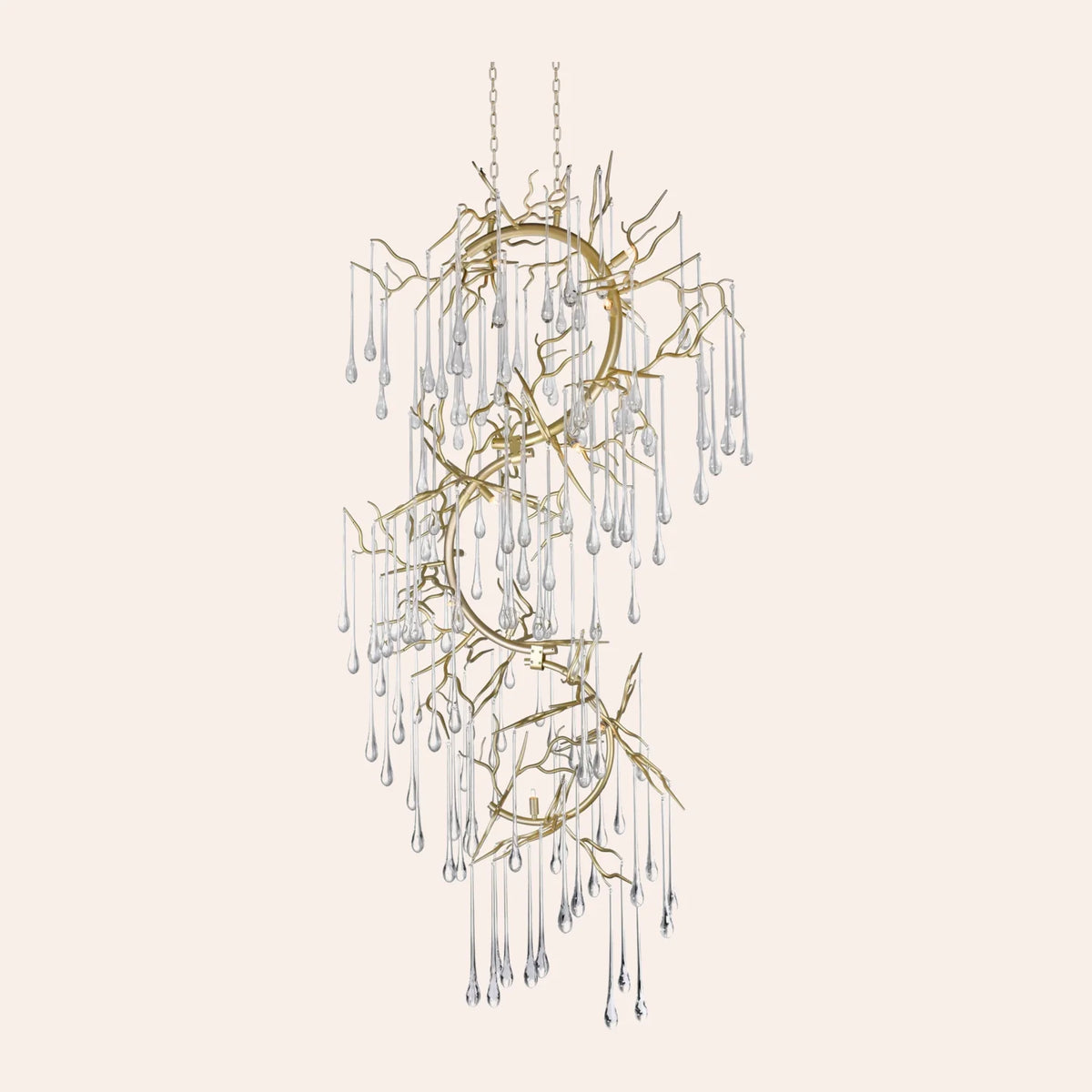 Anita 12 Light Gold Leaf Chandelier