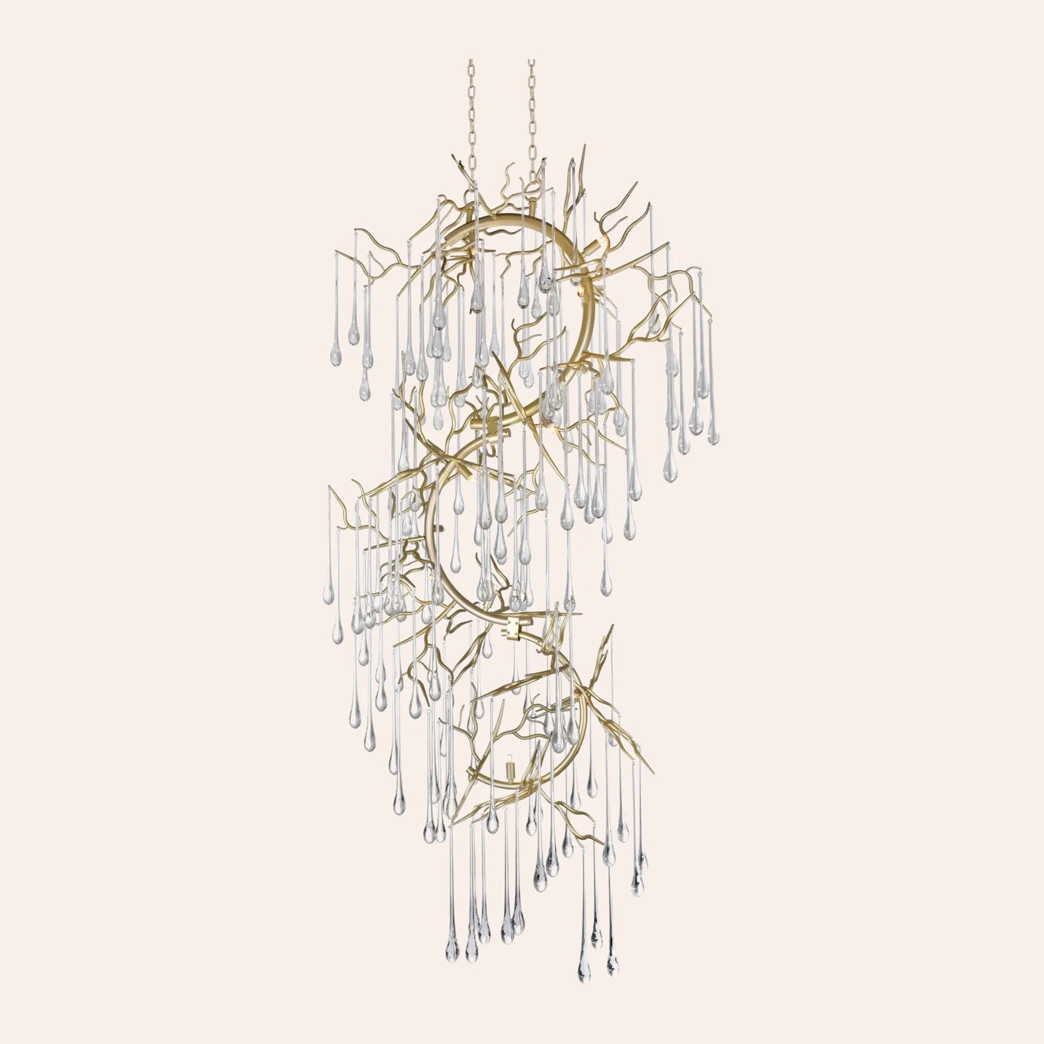Anita 12 Light Gold Leaf Chandelier