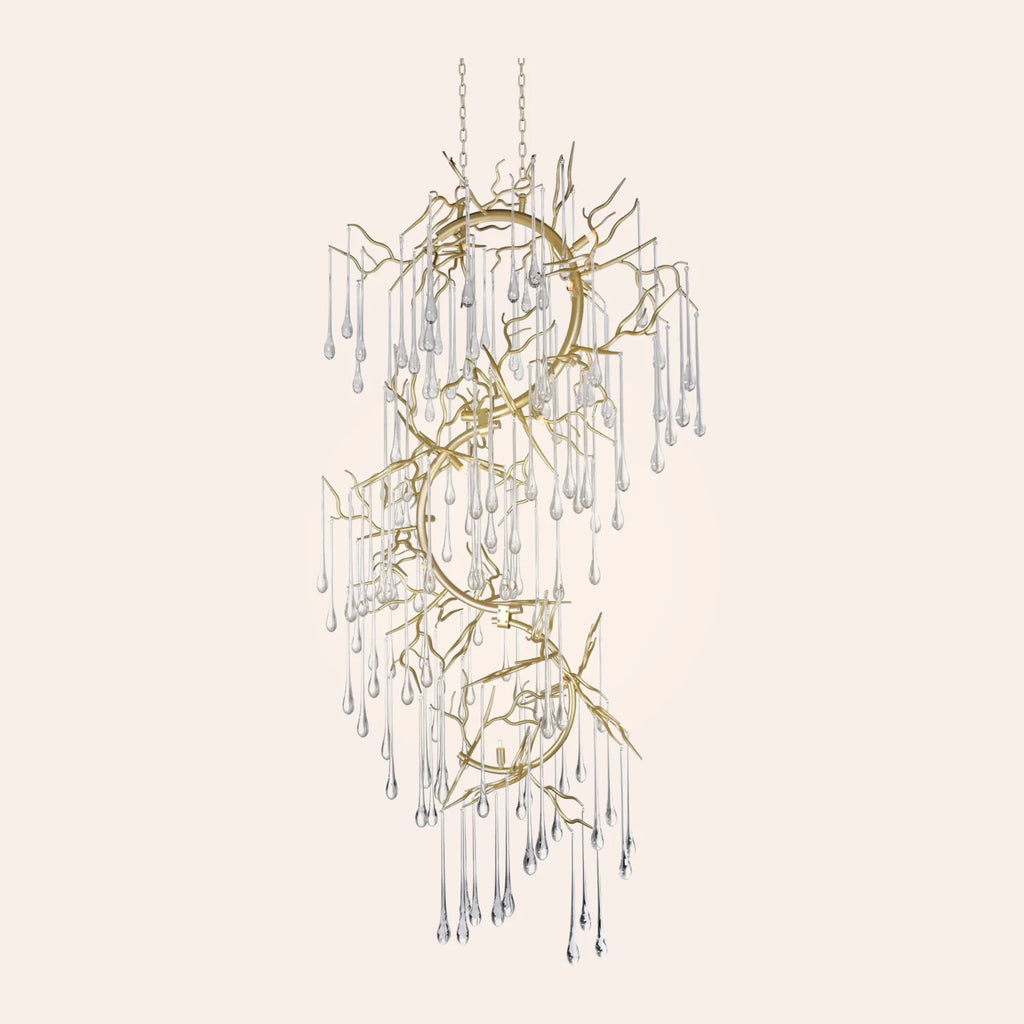 Anita 12 Light Gold Leaf Chandelier