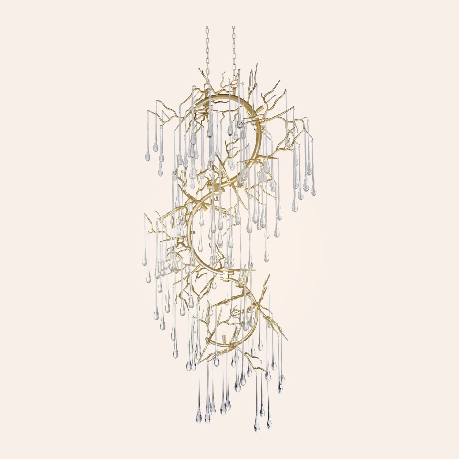 Anita 12 Light Gold Leaf Chandelier