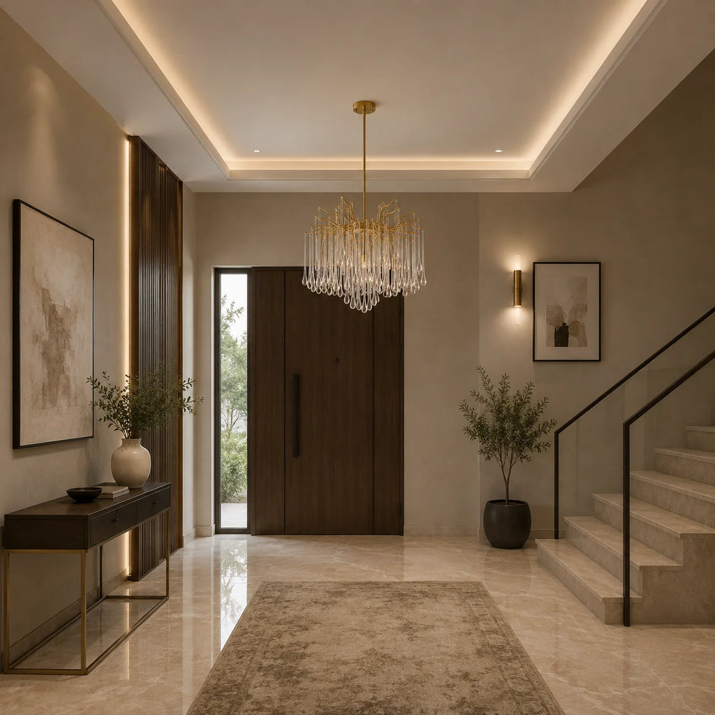 Anita 6 Light Gold Leaf Chandelier