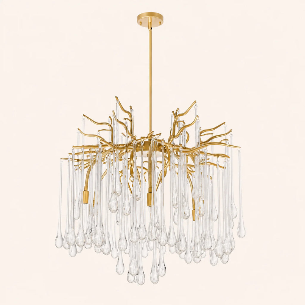 Anita 6 Light Gold Leaf Chandelier