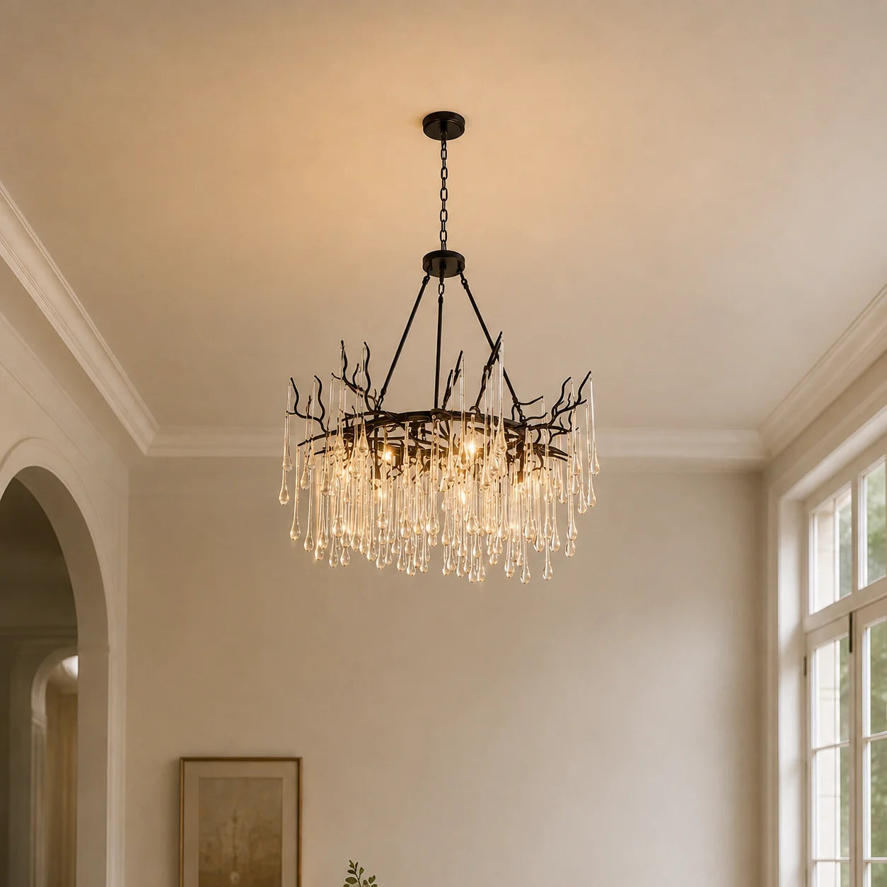 Anita 12 Light Black Chandelier