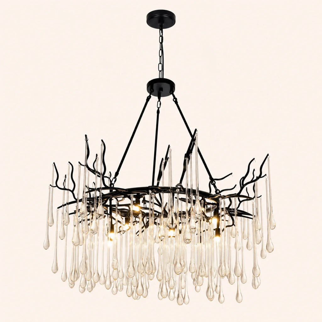 Anita 12 Light Black Chandelier
