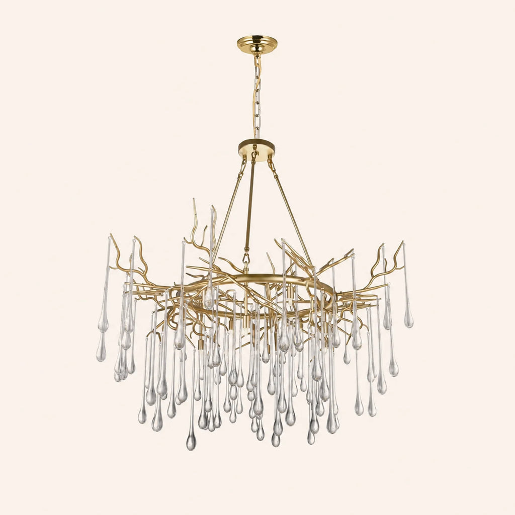 Anita 12 Light Gold Leaf Chandelier