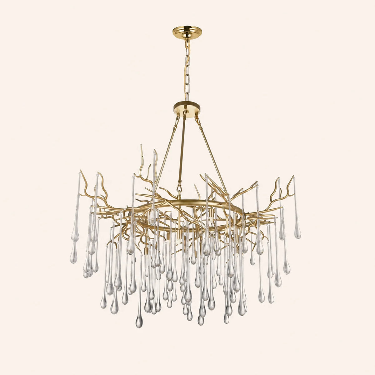Anita 12 Light Gold Leaf Chandelier