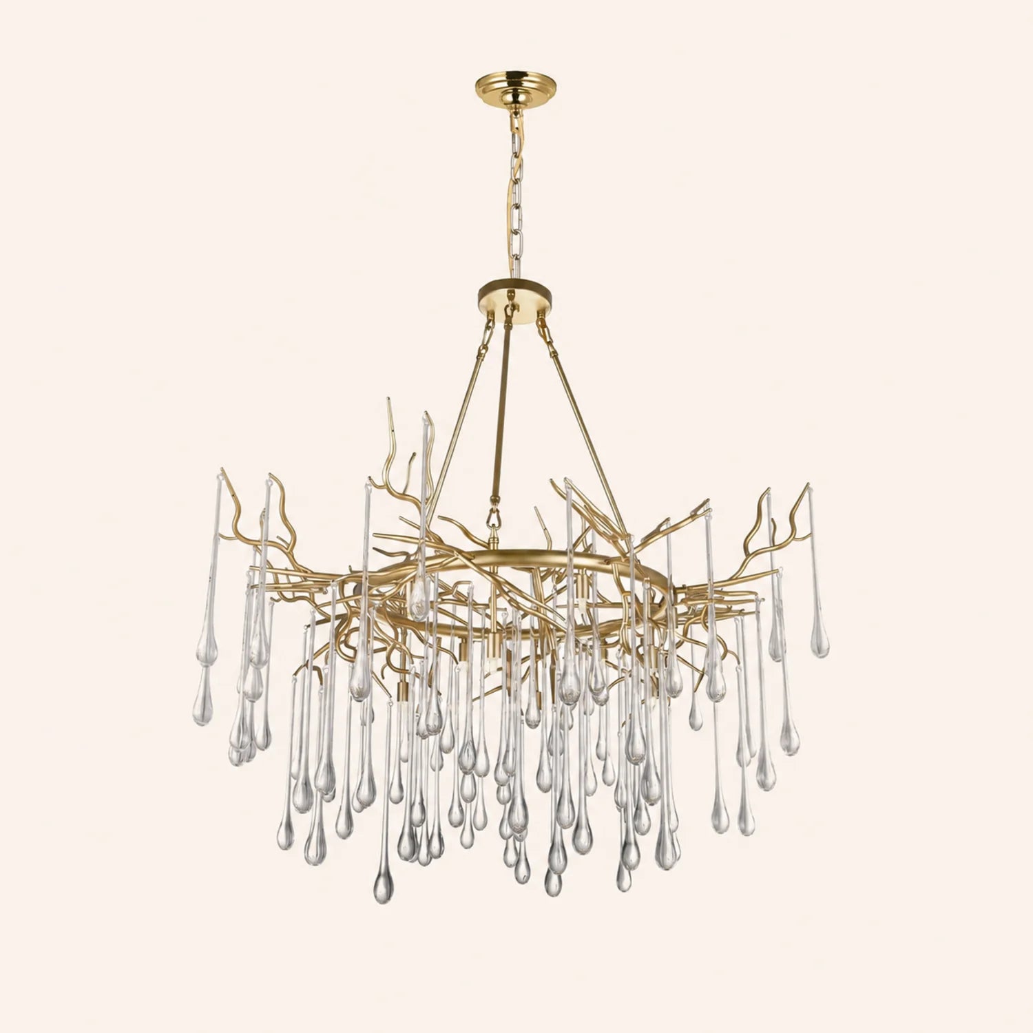 Anita 12 Light Gold Leaf Chandelier