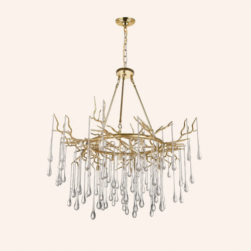 Anita 12 Light Gold Leaf Chandelier