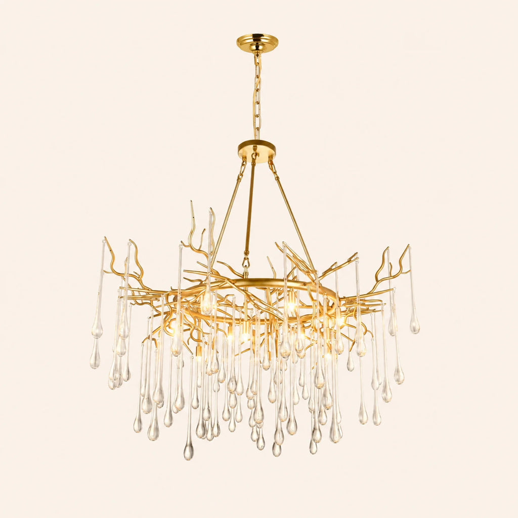 Anita 12 Light Gold Leaf Chandelier