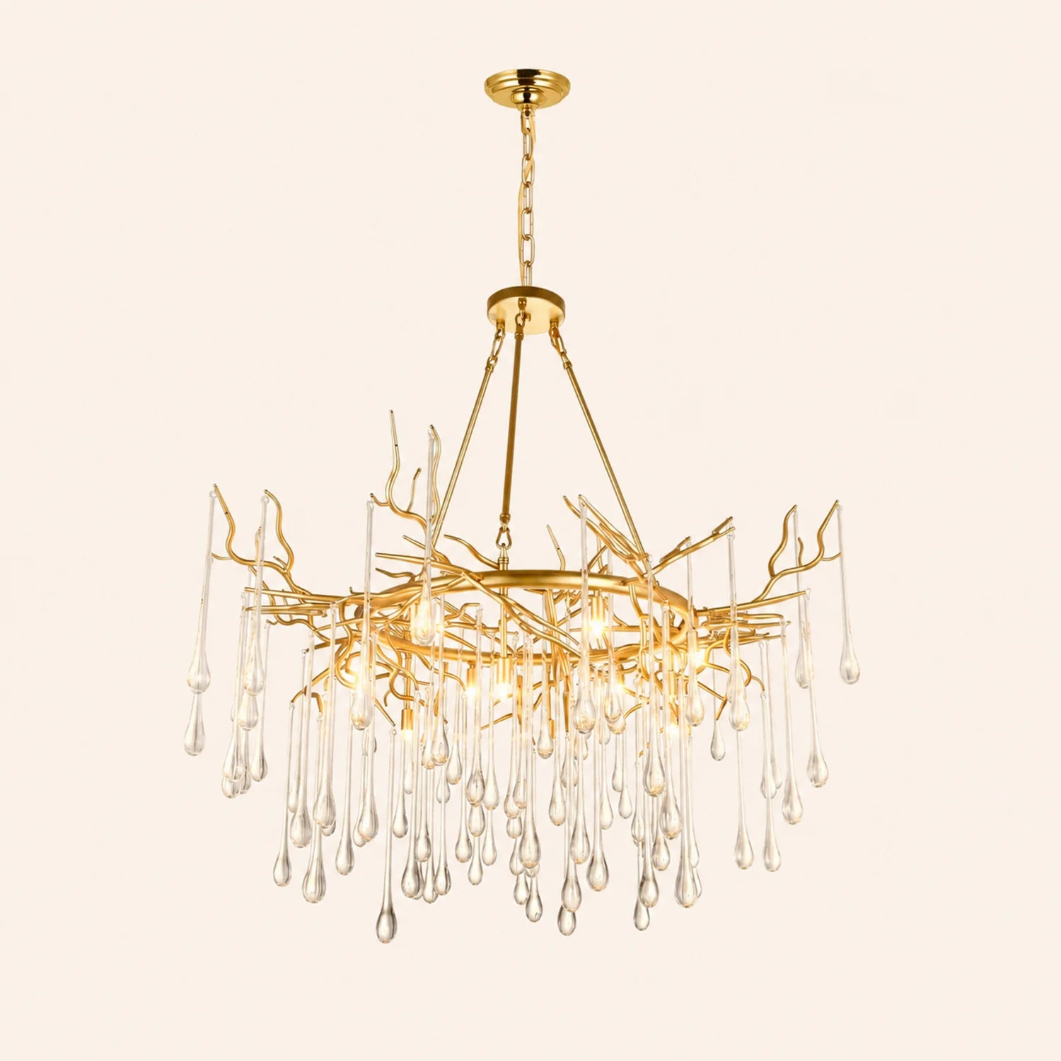 Anita 12 Light Gold Leaf Chandelier