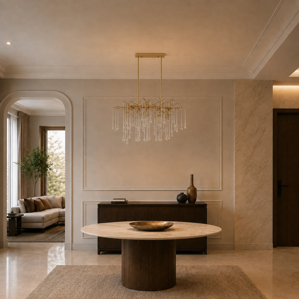 Anita 10 Light Gold Leaf Chandelier