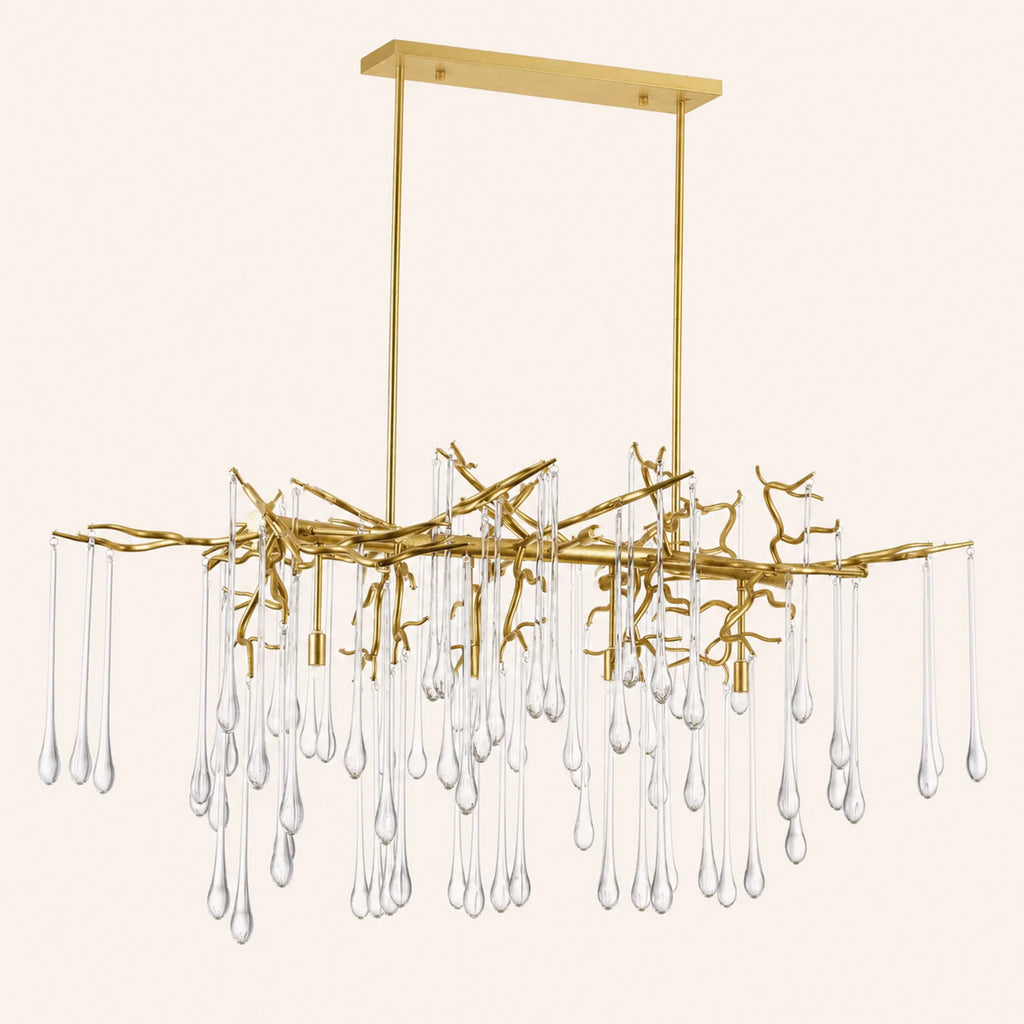 Anita 10 Light Gold Leaf Chandelier