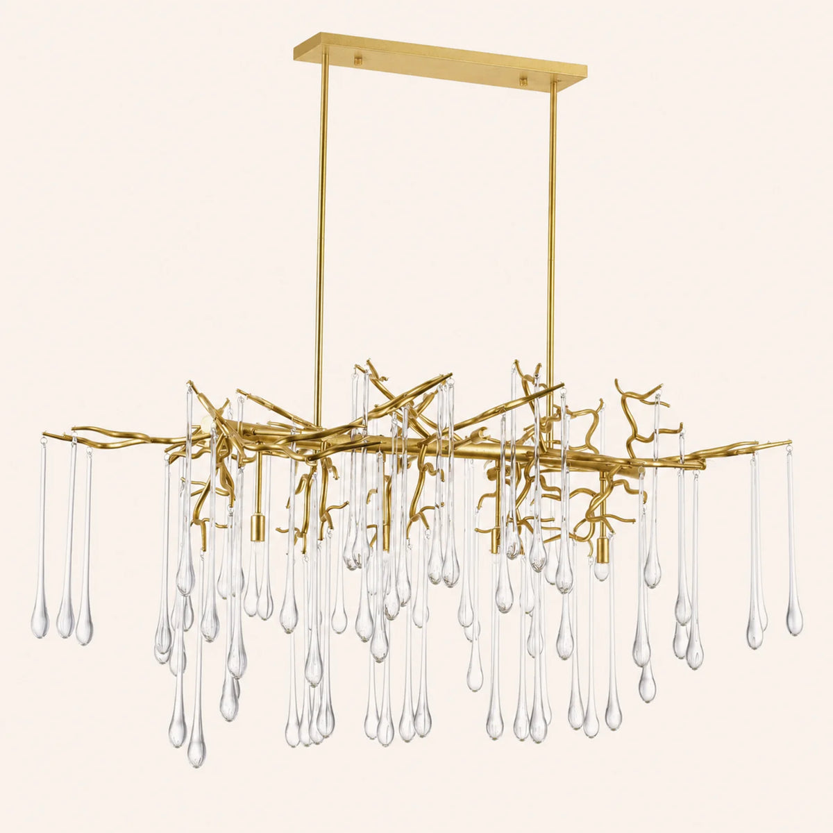 Anita 10 Light Gold Leaf Chandelier