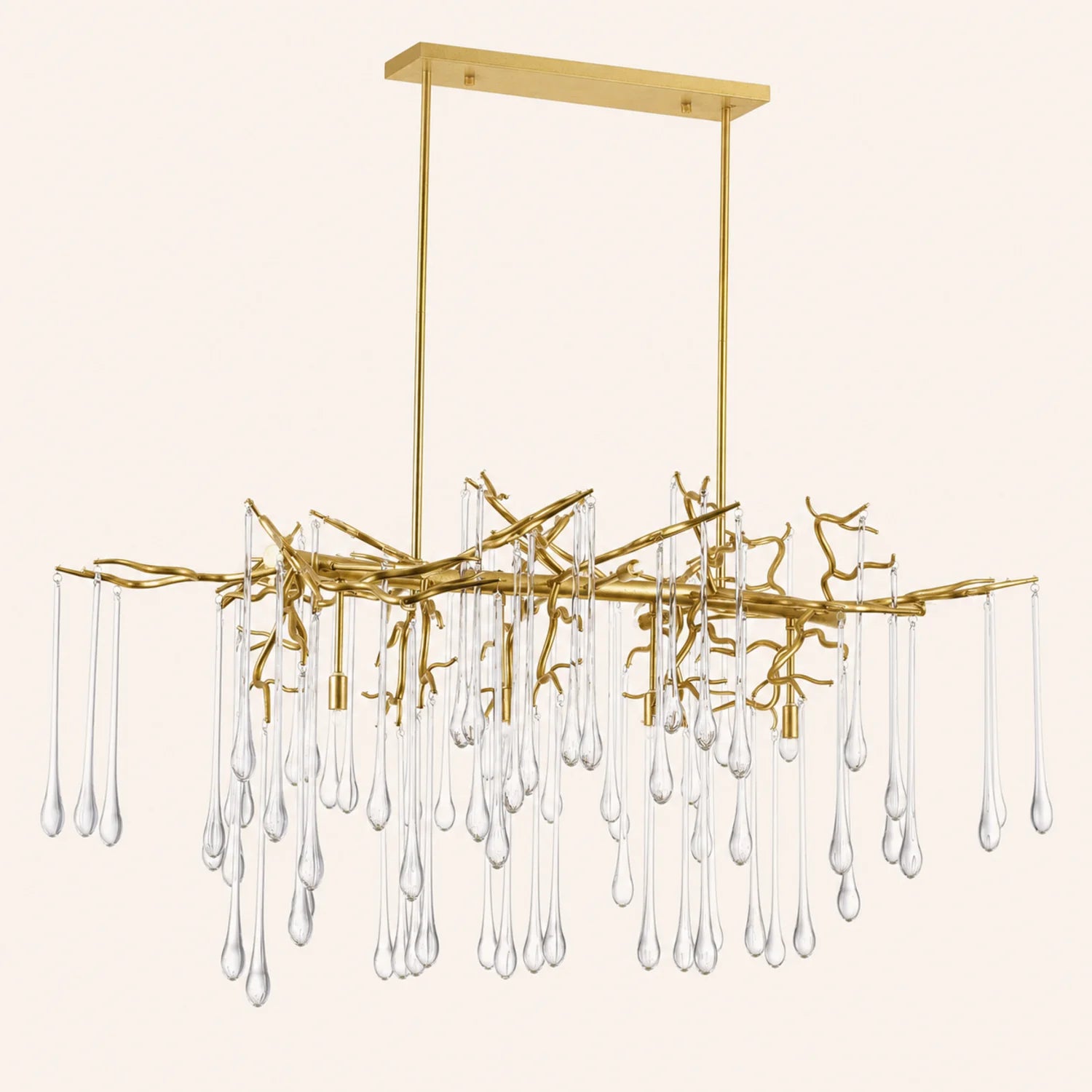 Anita 10 Light Gold Leaf Chandelier