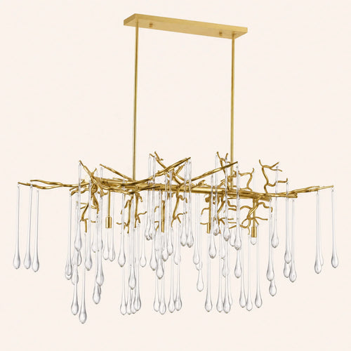 Anita 10 Light Gold Leaf Chandelier