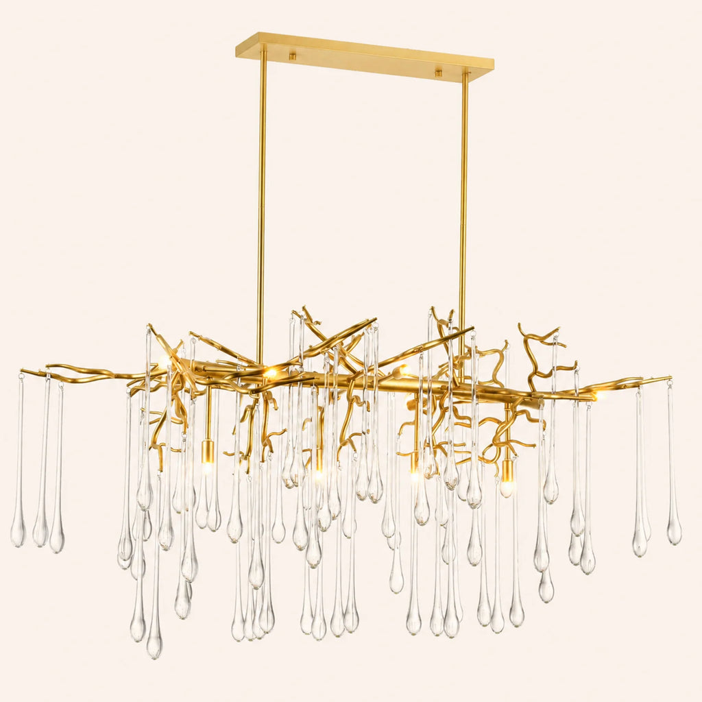 Anita 10 Light Gold Leaf Chandelier