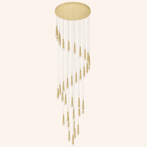 Andes Integrated LED Satin Gold Multi Light Pendant