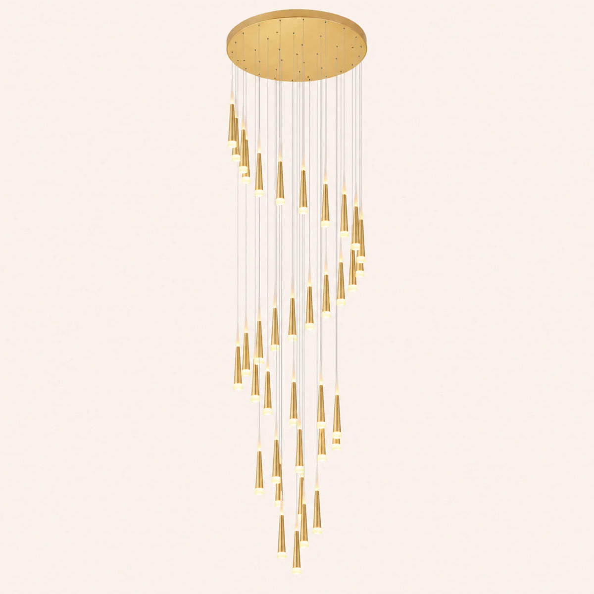 Andes Integrated LED Satin Gold Multi Light Pendant