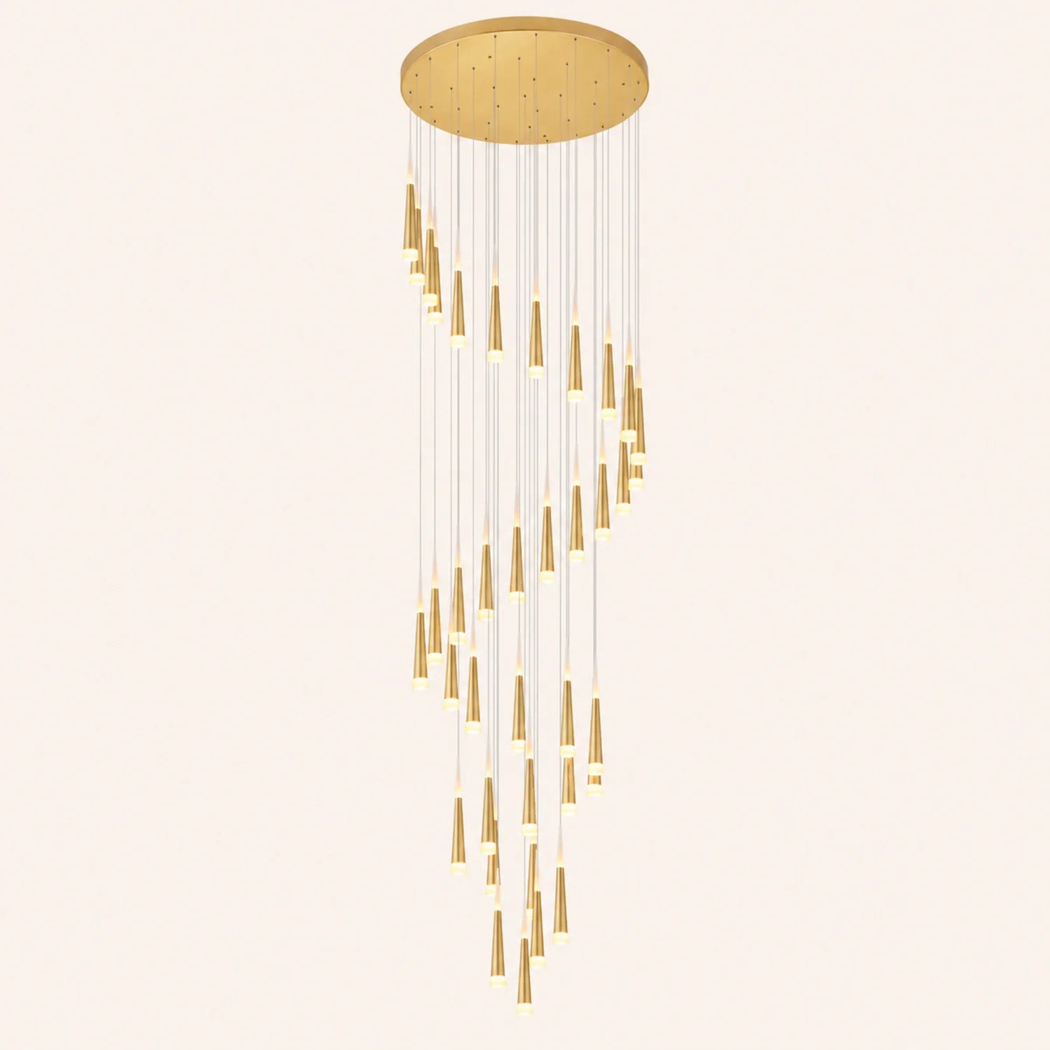 Andes Integrated LED Satin Gold Multi Light Pendant