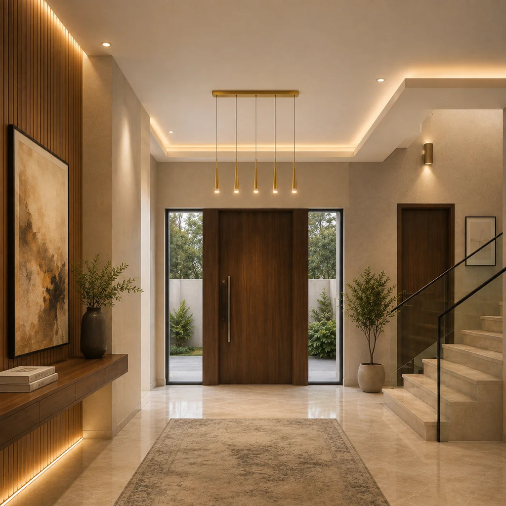 Andes Integrated LED Satin Gold Pool Table Light