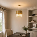 Deco 4 Light Medallion Gold Down Chandelier
