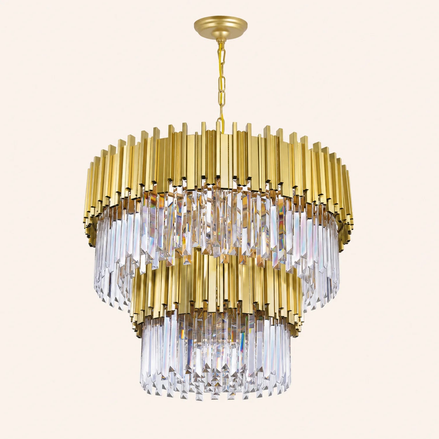 Deco 12 Light Medallion Gold Down Chandelier