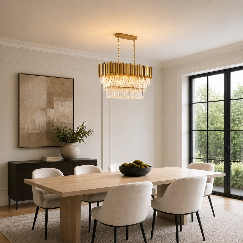 Deco 9 Light Medallion Gold Pool Table Light