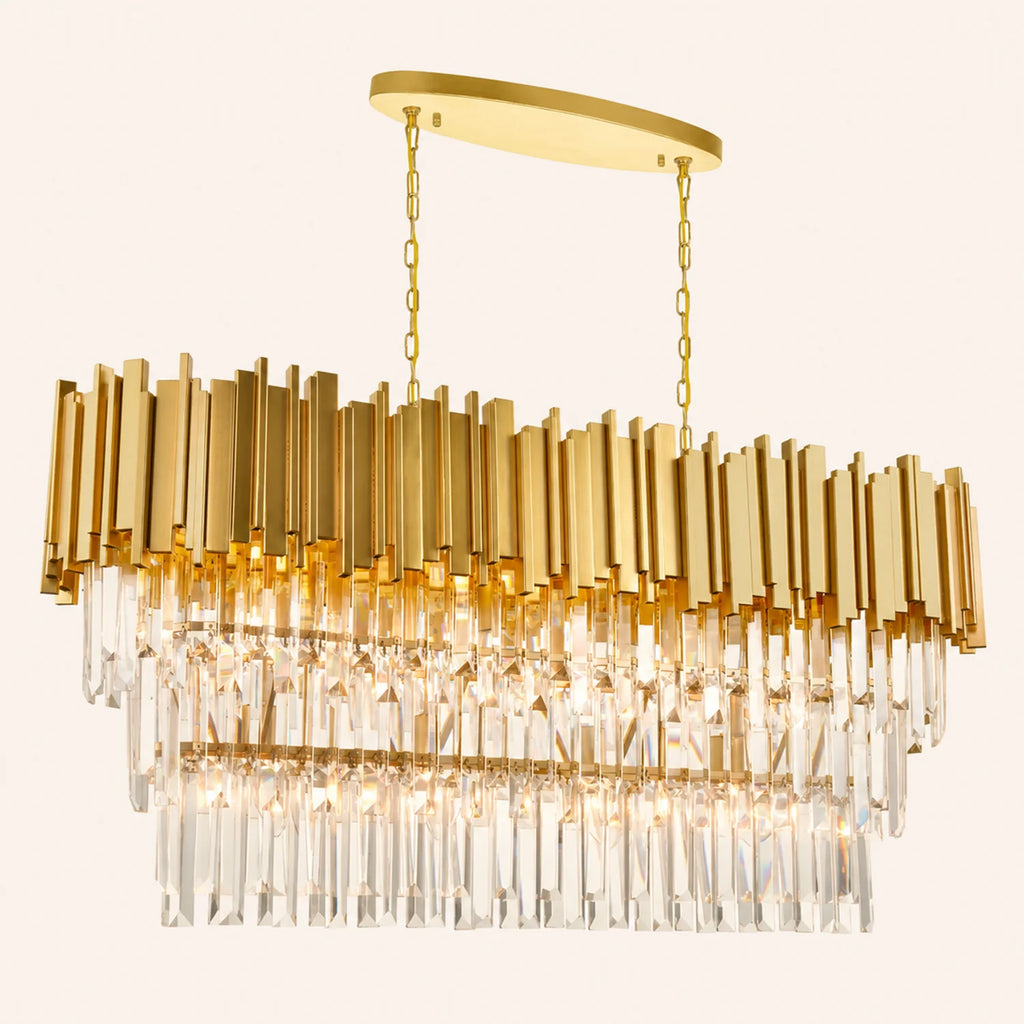 Deco 9 Light Medallion Gold Pool Table Light