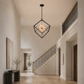 Starburst 6 Light Chrome & Black Chandelier