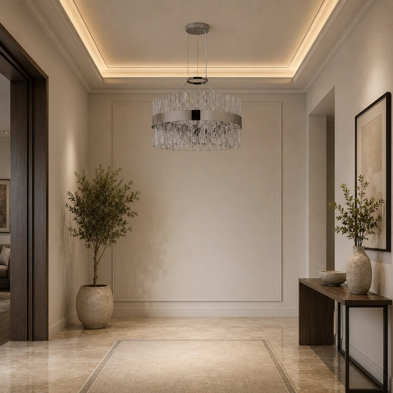 Glace Integrated LED 24in Chrome Chandelier