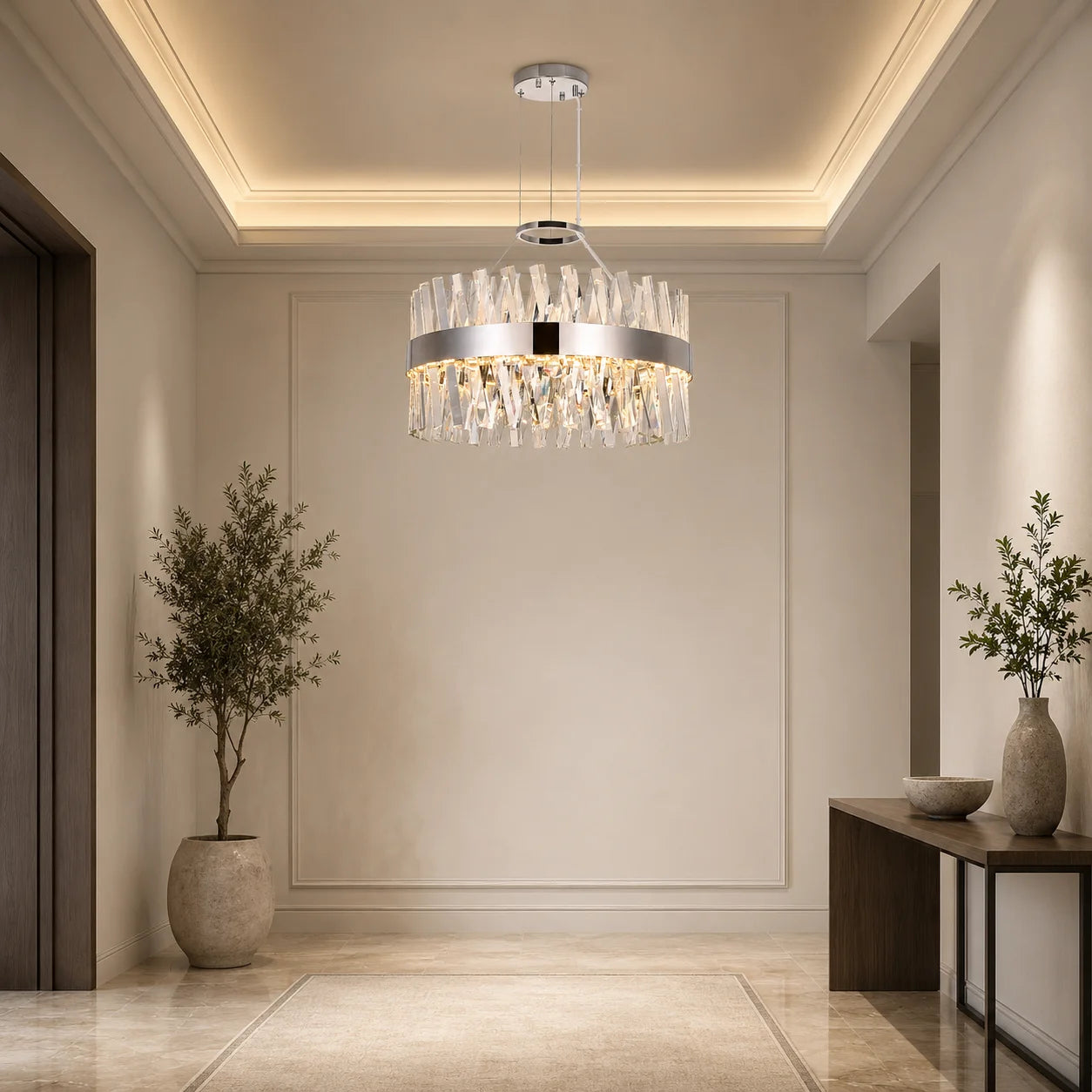 Glace Integrated LED 24in Chrome Chandelier
