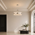 Glace Integrated LED 40in Oval Chrome Chandelier