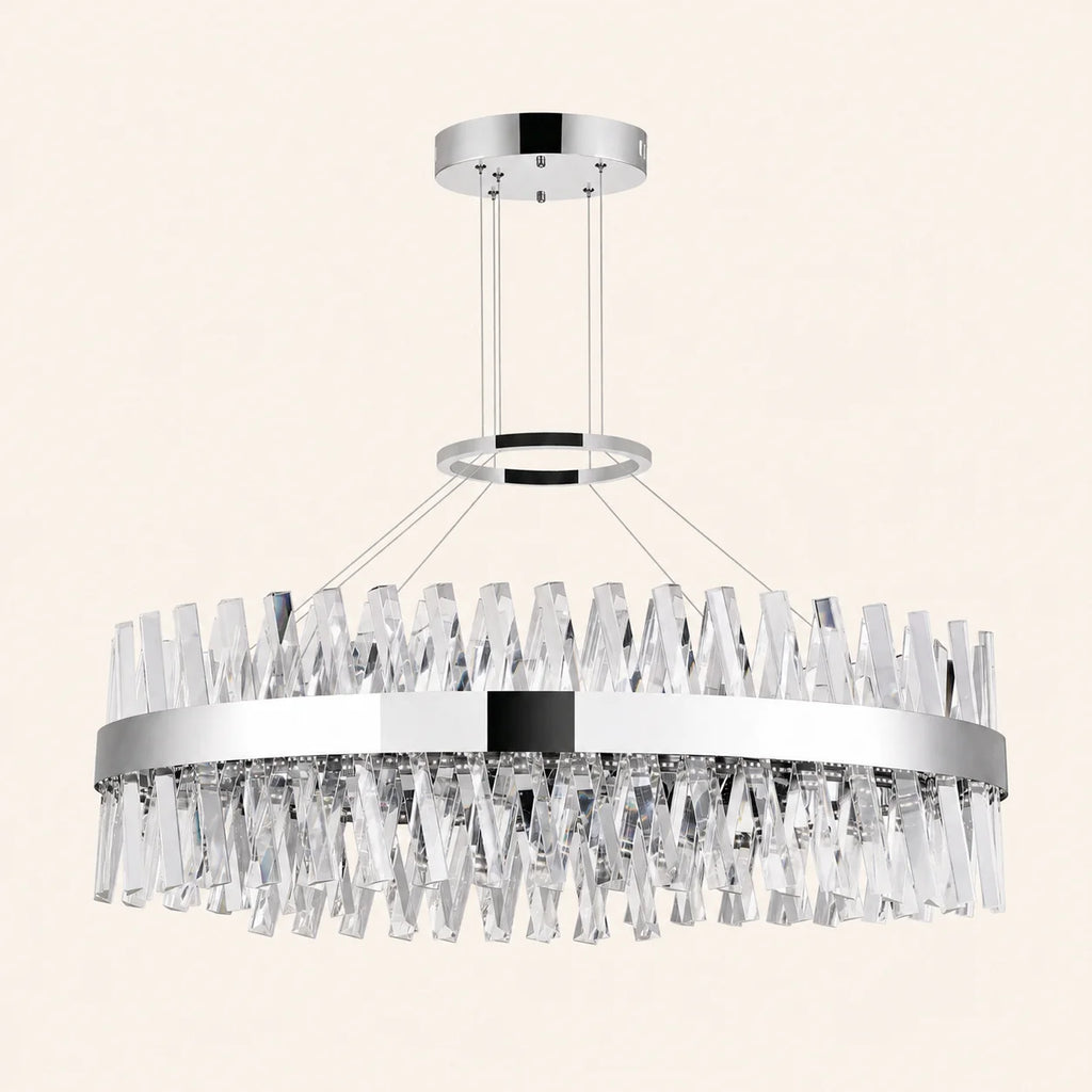 Glace Integrated LED 40in Oval Chrome Chandelier
