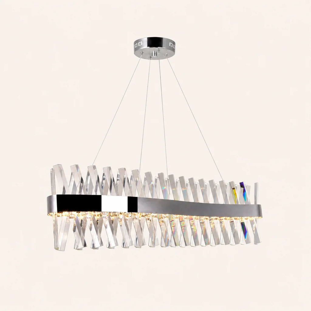 Glace Integrated LED 40in Curved Chrome Chandelier